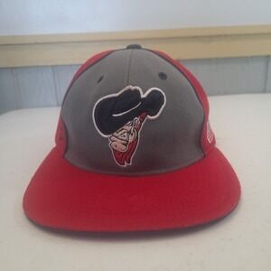 Vintage Zephyr Outlaws Cowboy Snapback Hat Cap Y2K Youth XS Red Brim Graphic
